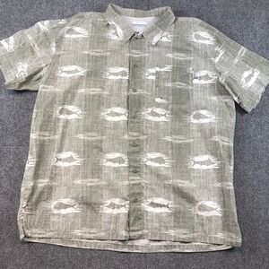 Columbia Fishing Shirt XL Green Marlin PFG Performance Button Down